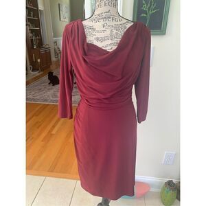 Ronni Nicole Fitted Burgundy Dress